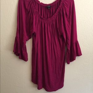 Cupio loose sleeved peasant style burgundy top